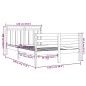 vidaXL Estructura cama madera maciza doble pequeña marrón 120x190 cm vidaXL Estructura cama madera maciza doble pequeña marrón 120x190 cm
