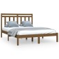 vidaXL Estructura de cama madera maciza de pino marrón miel 120x200 cm vidaXL Estructura de cama madera maciza de pino marrón miel 120x200 cm