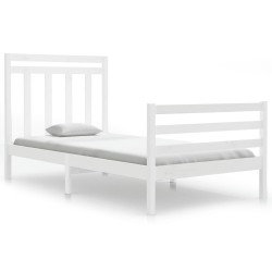 vidaXL Estructura de cama madera maciza blanca 100x200 cm