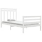 vidaXL Estructura de cama madera maciza blanca 100x200 cm vidaXL Estructura de cama madera maciza blanca 100x200 cm