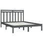 vidaXL Estructura de cama madera maciza king size gris 150x200 cm vidaXL Estructura de cama madera maciza king size gris 150x200 cm