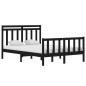 vidaXL Estructura de cama doble madera maciza negra 135x190 cm vidaXL Estructura de cama doble madera maciza negra 135x190 cm