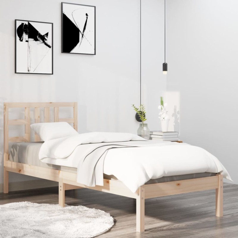 vidaXL Estructura de cama dmadera maciza de pino 90x200 cm vidaXL Estructura de cama dmadera maciza de pino 90x200 cm