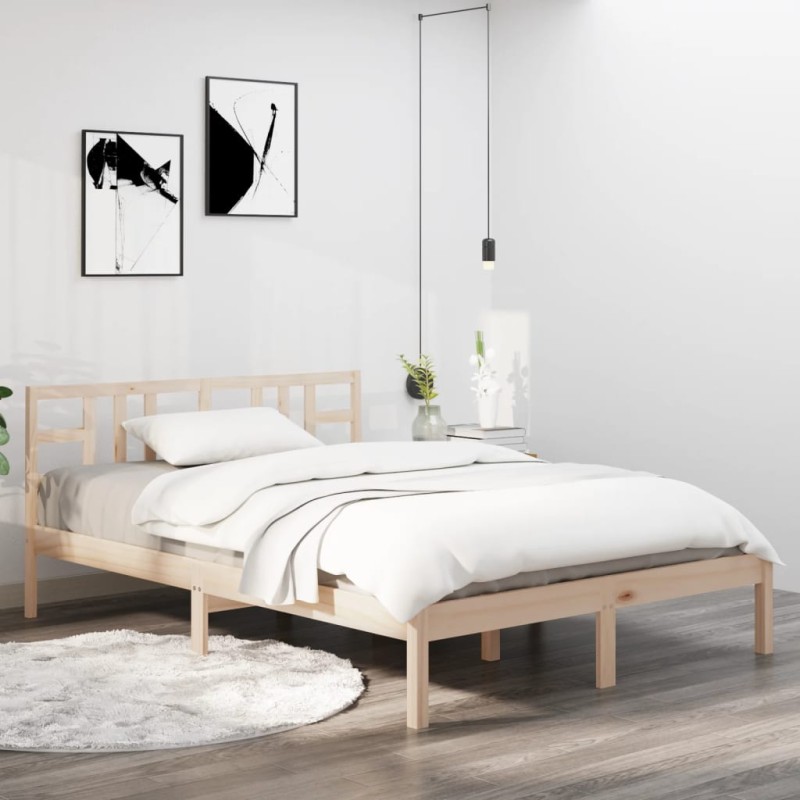 vidaXL Estructura de cama de madera maciza de pino 120x200 cm vidaXL Estructura de cama de madera maciza de pino 120x200 cm