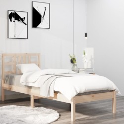 vidaXL Estructura de cama madera maciza 75x190 cm