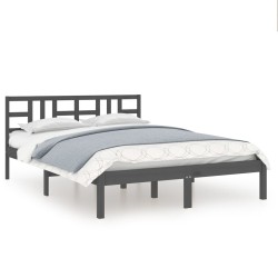 vidaXL Estructura de cama madera maciza de pino gris 120x200 cm