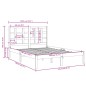 vidaXL Estructura de cama de madera maciza negra 140x190 cm vidaXL Estructura de cama de madera maciza negra 140x190 cm