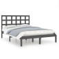 vidaXL Estructura de cama madera maciza King Size gris 150x200 cm vidaXL Estructura de cama madera maciza King Size gris 150x200 cm