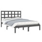 vidaXL Estructura de cama madera maciza King Size gris 150x200 cm vidaXL Estructura de cama madera maciza King Size gris 150x200 cm