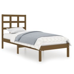 vidaXL Estructura de cama madera maciza marrón miel 100x200 cm