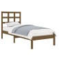 vidaXL Estructura de cama madera maciza marrón miel 100x200 cm vidaXL Estructura de cama madera maciza marrón miel 100x200 cm