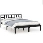 vidaXL Estructura de cama de madera maciza negra 140x200 cm vidaXL Estructura de cama de madera maciza negra 140x200 cm