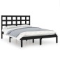 vidaXL Estructura de cama madera maciza negro Super King 180x200 cm