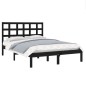 vidaXL Estructura de cama madera maciza negro Super King 180x200 cm