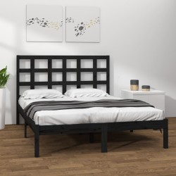 vidaXL Estructura de cama de madera maciza de pino negra 200x200 cm