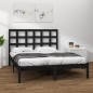 vidaXL Estructura de cama de madera maciza de pino negra 200x200 cm