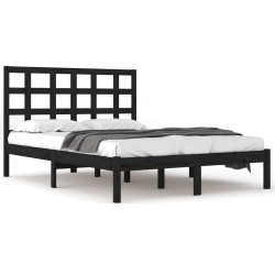 vidaXL Estructura de cama de madera maciza de pino negra 200x200 cm