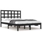 vidaXL Estructura de cama de madera maciza de pino negra 200x200 cm