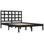 vidaXL Estructura de cama de madera maciza de pino negra 200x200 cm