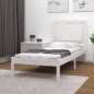 vidaXL Estructura de cama individual madera maciza blanco 75x190 cm vidaXL Estructura de cama individual madera maciza blanco 75x190 cm