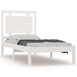 vidaXL Estructura de cama individual madera maciza blanco 75x190 cm