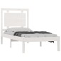 vidaXL Estructura de cama individual madera maciza blanco 75x190 cm vidaXL Estructura de cama individual madera maciza blanco 75x190 cm