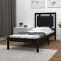 vidaXL Estructura de cama madera maciza de pino negra 90x200 cm