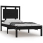 vidaXL Estructura de cama madera maciza de pino negra 90x200 cm