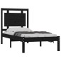 vidaXL Estructura de cama madera maciza de pino negra 90x200 cm