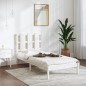 vidaXL Estructura de cama madera maciza de pino blanca 100x200 cm vidaXL Estructura de cama madera maciza de pino blanca 100x200 cm