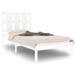vidaXL Estructura de cama individual madera maciza blanco 90x190 cm