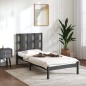 vidaXL Estructura de cama madera maciza de pino gris 90x200 cm vidaXL Estructura de cama madera maciza de pino gris 90x200 cm