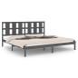 vidaXL Estructura de cama de madera maciza de pino gris 200x200 cm vidaXL Estructura de cama de madera maciza de pino gris 200x200 cm