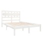 vidaXL Estructura de cama doble madera maciza blanca 135x190 cm vidaXL Estructura de cama doble madera maciza blanca 135x190 cm