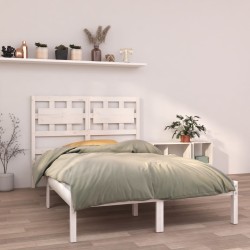 vidaXL Estructura de cama doble de madera maciza blanca 120x190cm