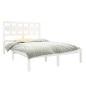 vidaXL Estructura de cama doble de madera maciza blanca 120x190cm vidaXL Estructura de cama doble de madera maciza blanca 120x190cm