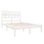 vidaXL Estructura de cama doble de madera maciza blanca 120x190cm vidaXL Estructura de cama doble de madera maciza blanca 120x190cm