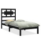 vidaXL Estructura de cama madera maciza negro individual 75x190 cm vidaXL Estructura de cama madera maciza negro individual 75x190 cm