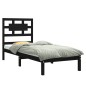 vidaXL Estructura de cama madera maciza negro individual 75x190 cm vidaXL Estructura de cama madera maciza negro individual 75x190 cm