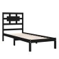 vidaXL Estructura de cama madera maciza negro individual 75x190 cm vidaXL Estructura de cama madera maciza negro individual 75x190 cm