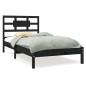 vidaXL Estructura de cama individual madera maciza negra 90x190 cm vidaXL Estructura de cama individual madera maciza negra 90x190 cm
