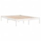 vidaXL Estructura de cama de madera maciza de pino blanca 160x200 cm vidaXL Estructura de cama de madera maciza de pino blanca 160x200 cm
