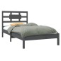 vidaXL Estructura de cama de madera maciza gris 100x200 cm