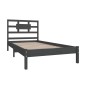 vidaXL Estructura de cama de madera maciza gris 100x200 cm
