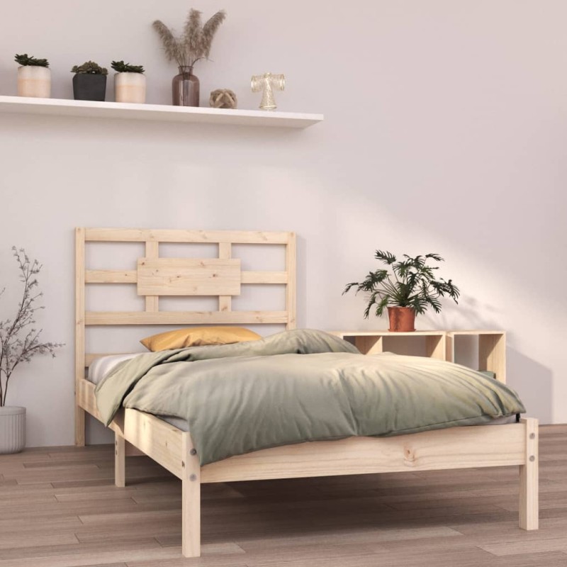 vidaXL Estructura de cama madera maciza 100x200 cm vidaXL Estructura de cama madera maciza 100x200 cm
