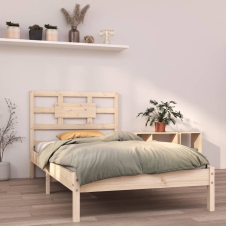 vidaXL Estructura de cama madera maciza 100x200 cm