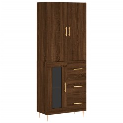 vidaXL Aparador alto madera contrachapada marrón roble 69,5x34x180 cm