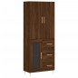 vidaXL Aparador alto madera contrachapada marrón roble 69,5x34x180 cm