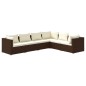 vidaXL Set muebles de jardín 6 piezas y cojines ratán sintético marrón vidaXL Set muebles de jardín 6 piezas y cojines ratán sintético marrón