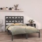 vidaXL Estructura de cama madera maciza de pino gris 120x200 cm